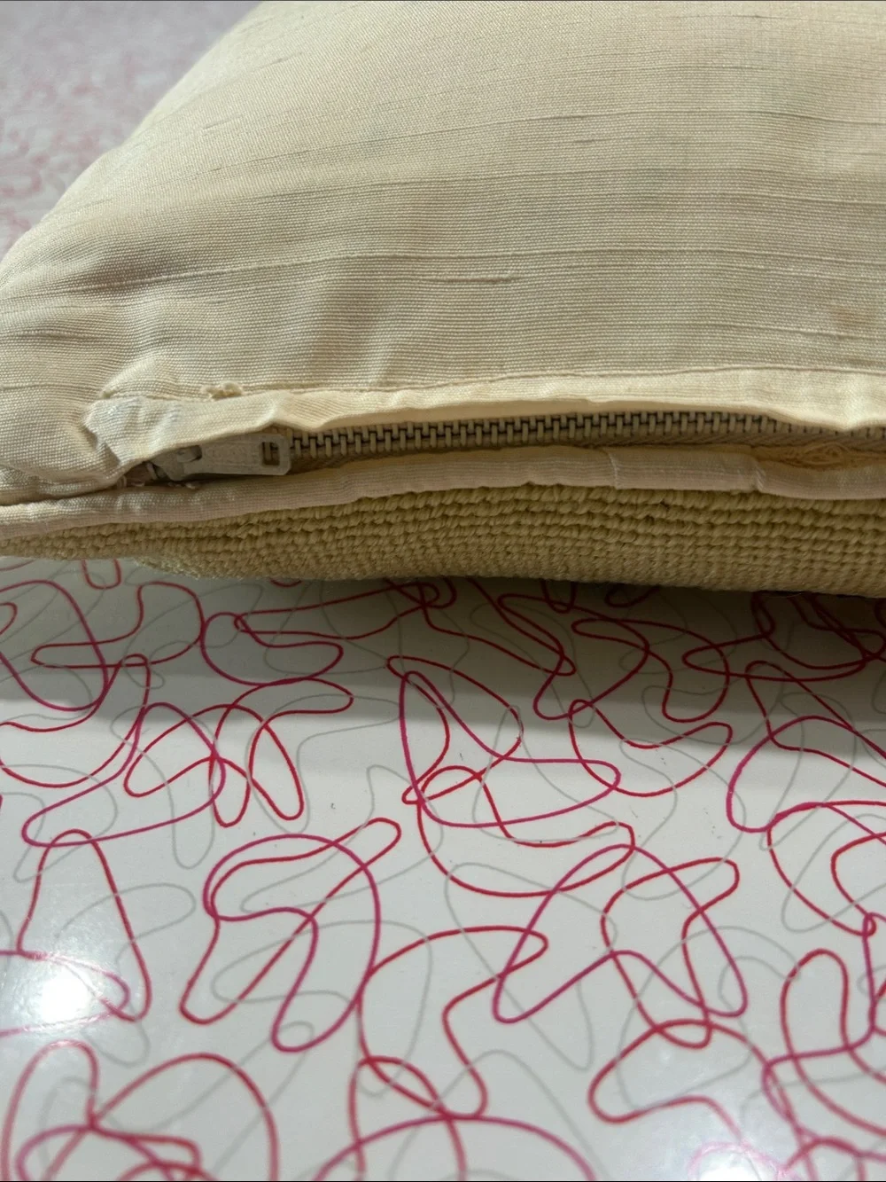 Coastal Needlepoint Seashell Throw Pillow in Beige, Pink & Brown